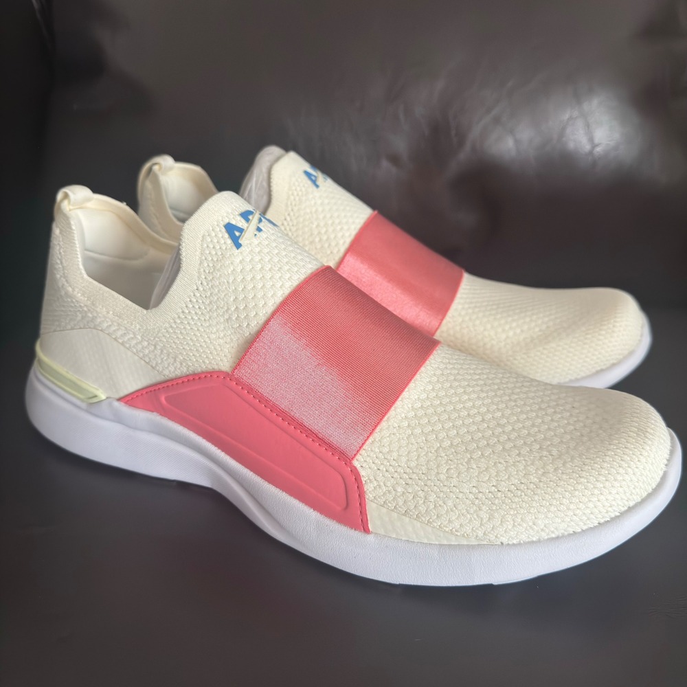 I APL TechLoom Bliss Mens Running Shoes Cream Pink Slip On Sneakers 0622XC 10.5
